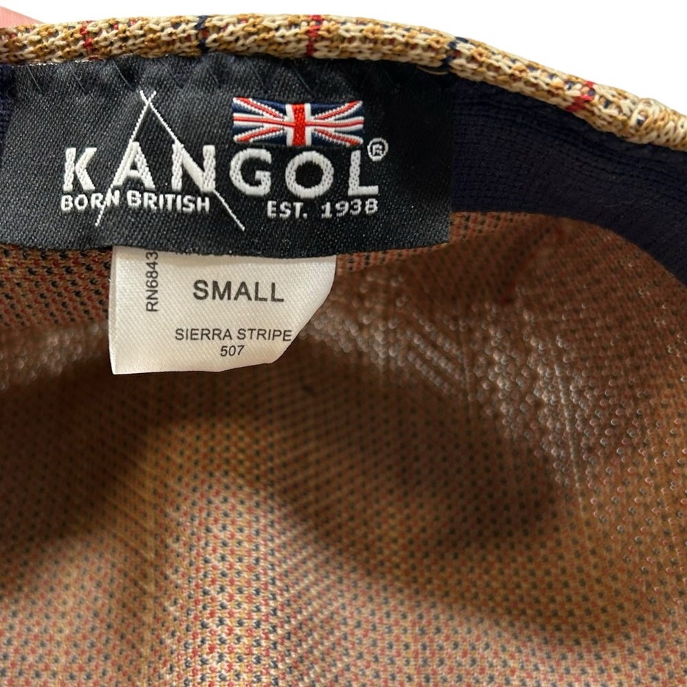 Kangol 507 Sierra Stripe Flat Cap 90s Streetwear Newsboy Hat Size Small - Picture 7 of 9